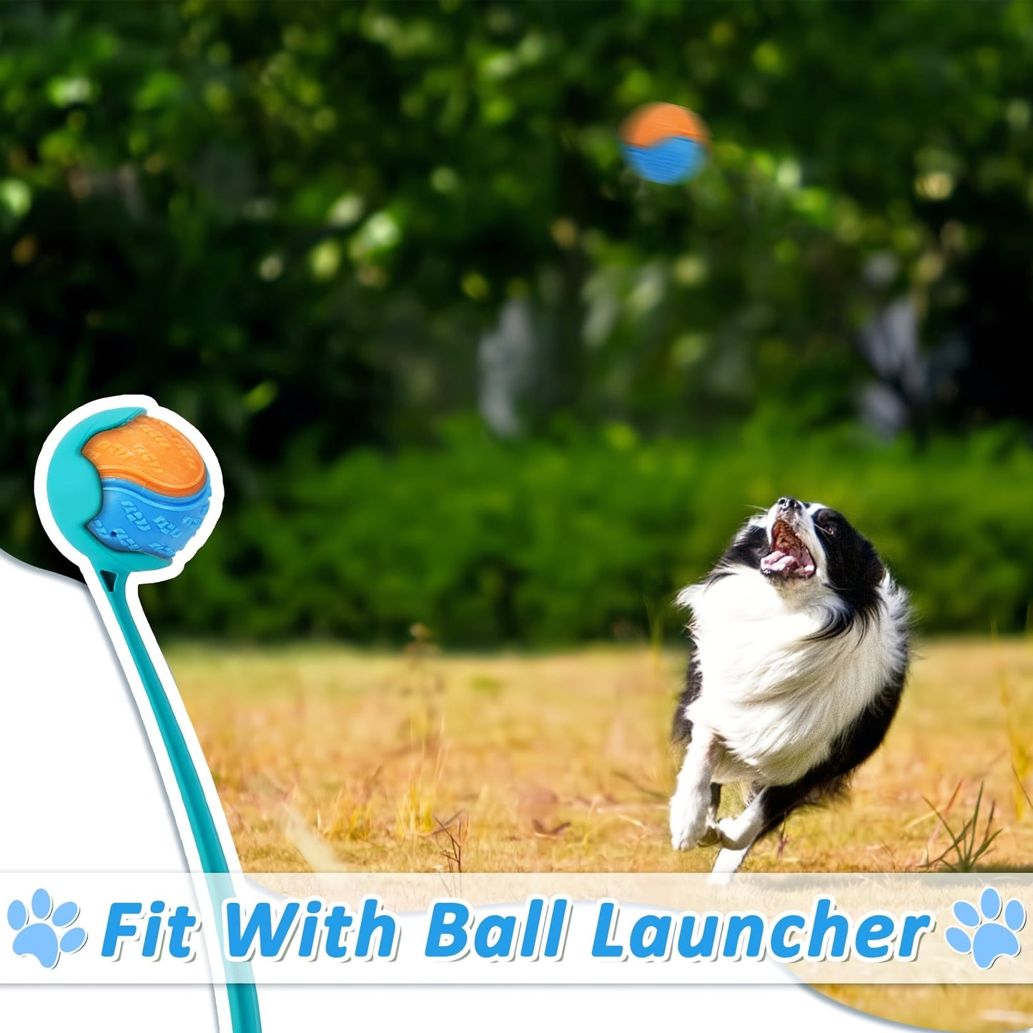 Squeaky Dog Balls High Bounce 2.5in Chew Teething Toy for Dogs - Durable Rubber Interactive Play & Training Ball Compatible with Ball Launcher, Pack of 1 3 6, Puppy to Large Dog, No Battery Needed