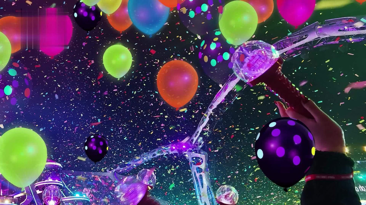 UV Neon Glow Balloons 42 Pcs Assorted – 12 Inch Blacklight Fluorescent Glow in the Dark Balloons with Neon Stars for Glow Party, Birthday, Wedding & Halloween Decorations