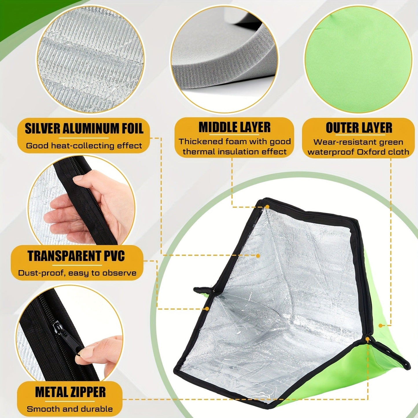 Solar Oven Portable Solar Cooker 2 Pack, Foldable Sun-Powered Camp Stove No Fuel Required, Lightweight Outdoor Cookware for Camping Emergency Food Reheating