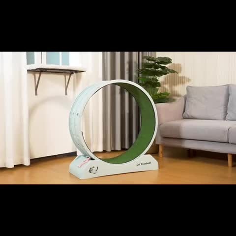 Cat Treadmill Indoor Exercise Wheel Durable Plastic Running Wheel for Indoor Cats All Breeds No Battery Needed Silent Spinner Cat Fitness Toy XXL Green Grey