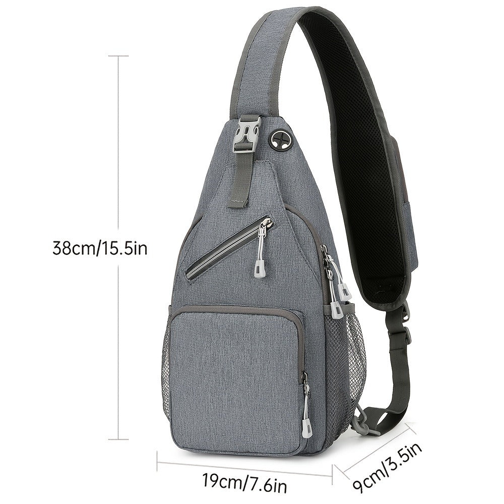 Sling Bag 2 Pack Lightweight Crossbody Backpack for Men Women Oxford Chest Shoulder Daypack Hiking Travel Casual Outdoor Bag Set Dark Grey Light Grey