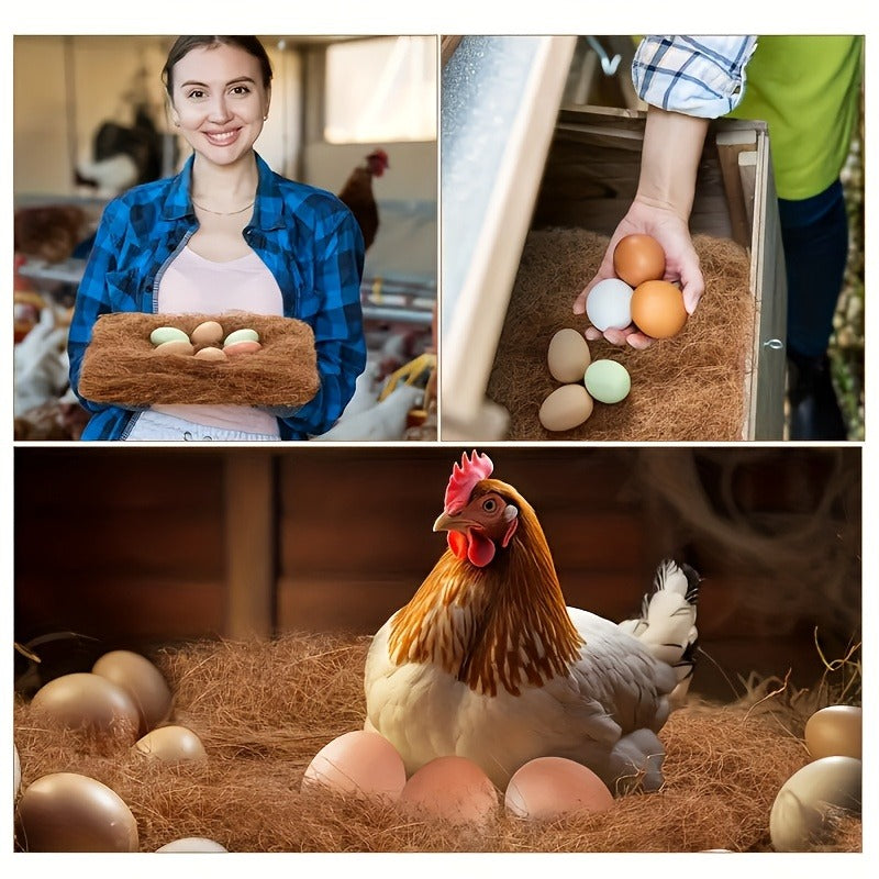 Chicken Coop Nesting Box Pads 12x12" – Natural Egg-Laying Bedding Material for Hen House, Reusable Nest Box Liner for Most Chicken Coops & Bird Nests, 4/5/8/13pcs Sets