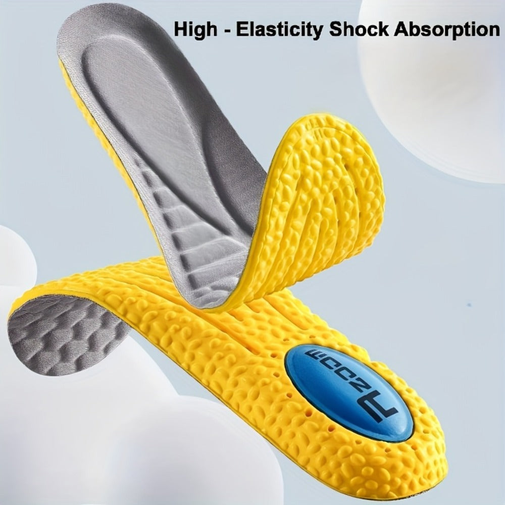 PU Insoles Shock Absorbing 2 Pairs - Full-Length Polyurethane Shoe Inserts with Arch Support, Breathable Moisture-Wicking Odor-Resistant, Knee Protection Heel Pad for Men & Women EU35-46