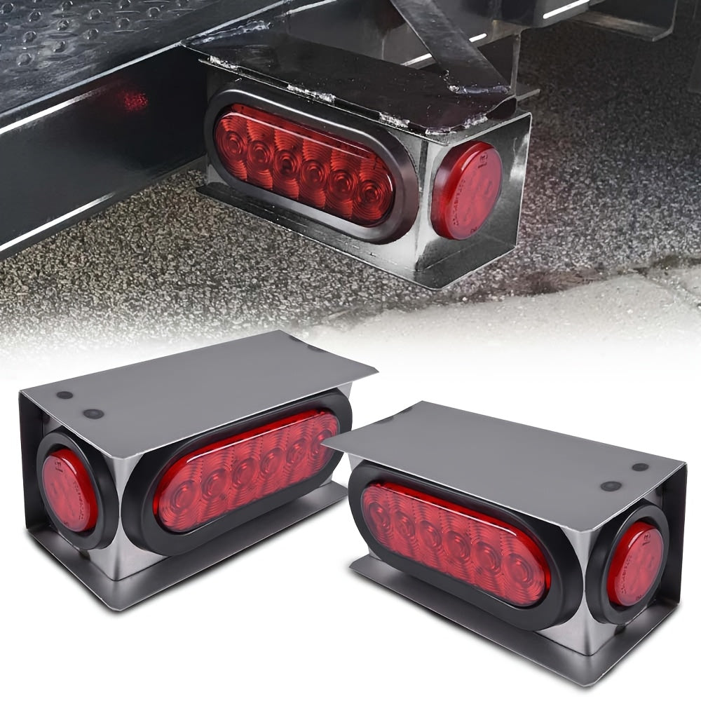 Trailer Tail Lights, LED Trailer Lights, Steel Trailer Light Boxes, 6 Inch Oval Trailer Lights, 2" LED Amber Round Trailer Marker Lights, Trailer Tail Lights LED