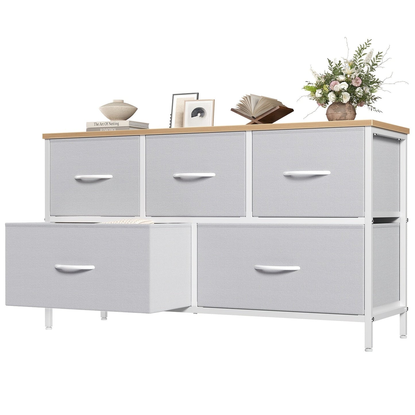 Dresser shown in the Light Gray - 5 Drawer option