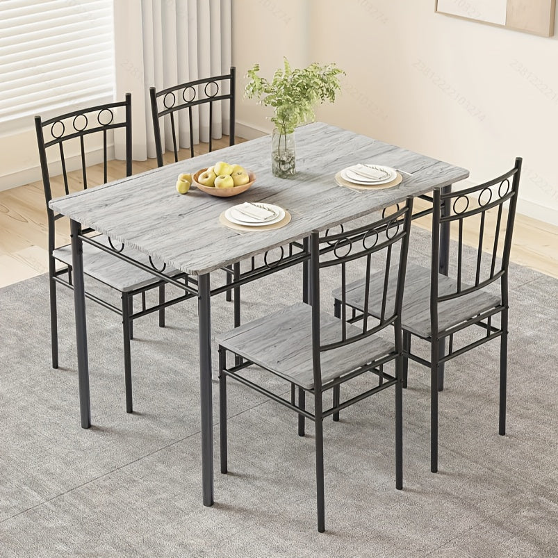 Dining Table Set shown in the Light Gray option