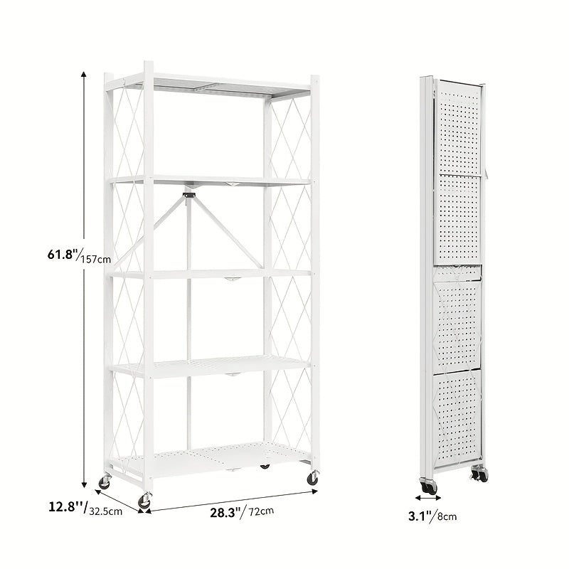 Outdoor Storage Rack shown in the White - 5 layers option