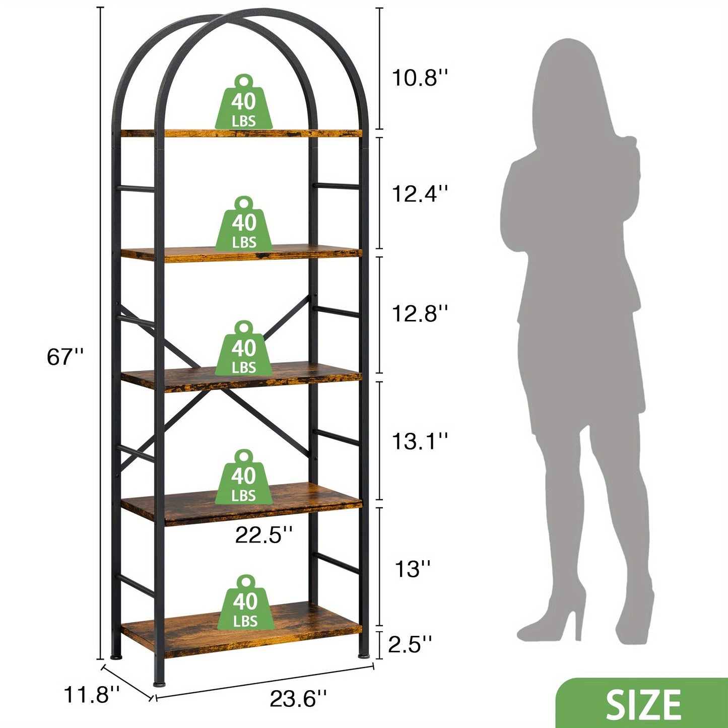 Bookshelf shown in the Rustic Brown option
