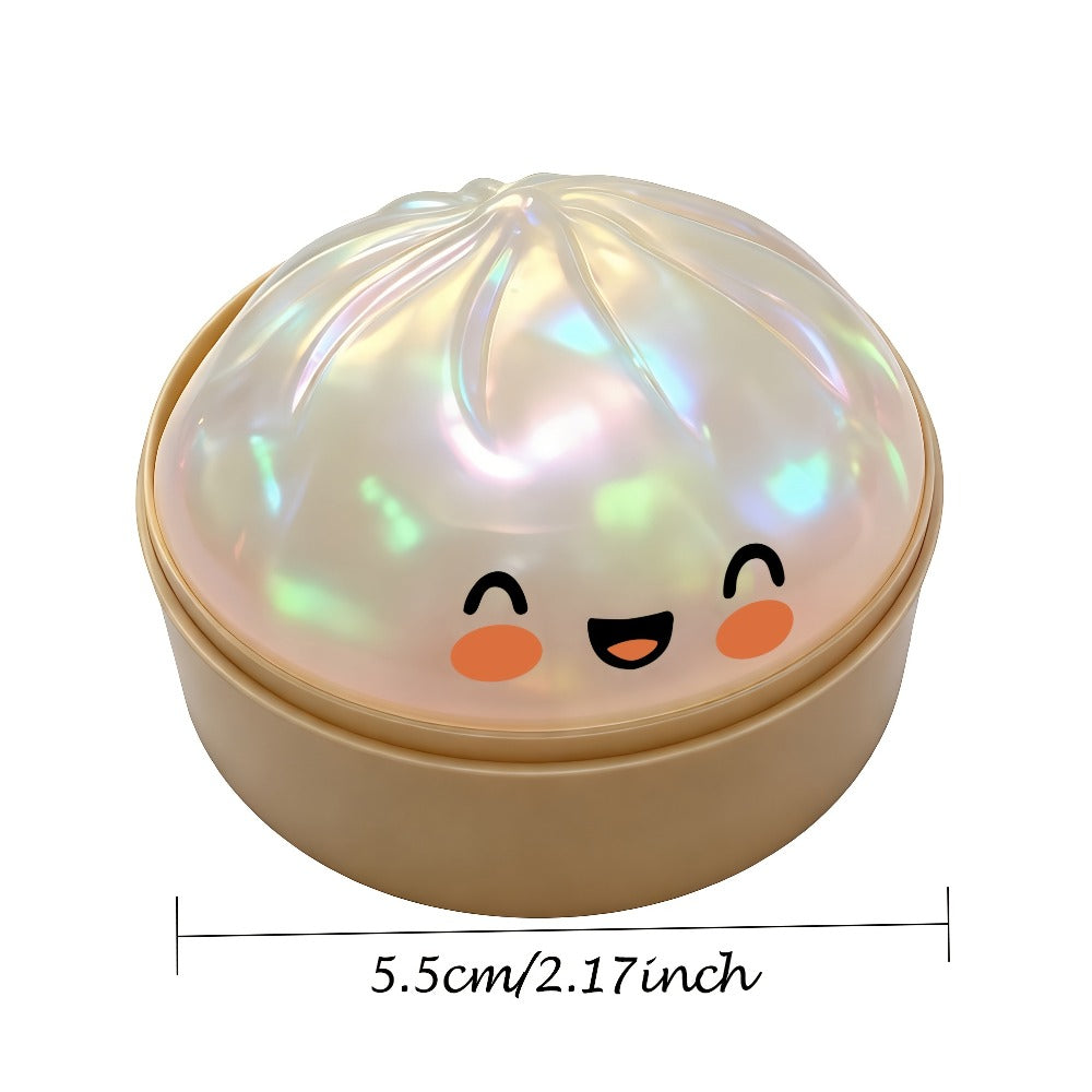 Glitter Dumpling Squishy Stress Ball 3 Pack with Steamer Box – Stretchy Fidget Sensory Toy for Kids & Adults, Colorful Squishies Party Favors Stocking Stuffers, 2026 Upgraded Formula, Random Colors