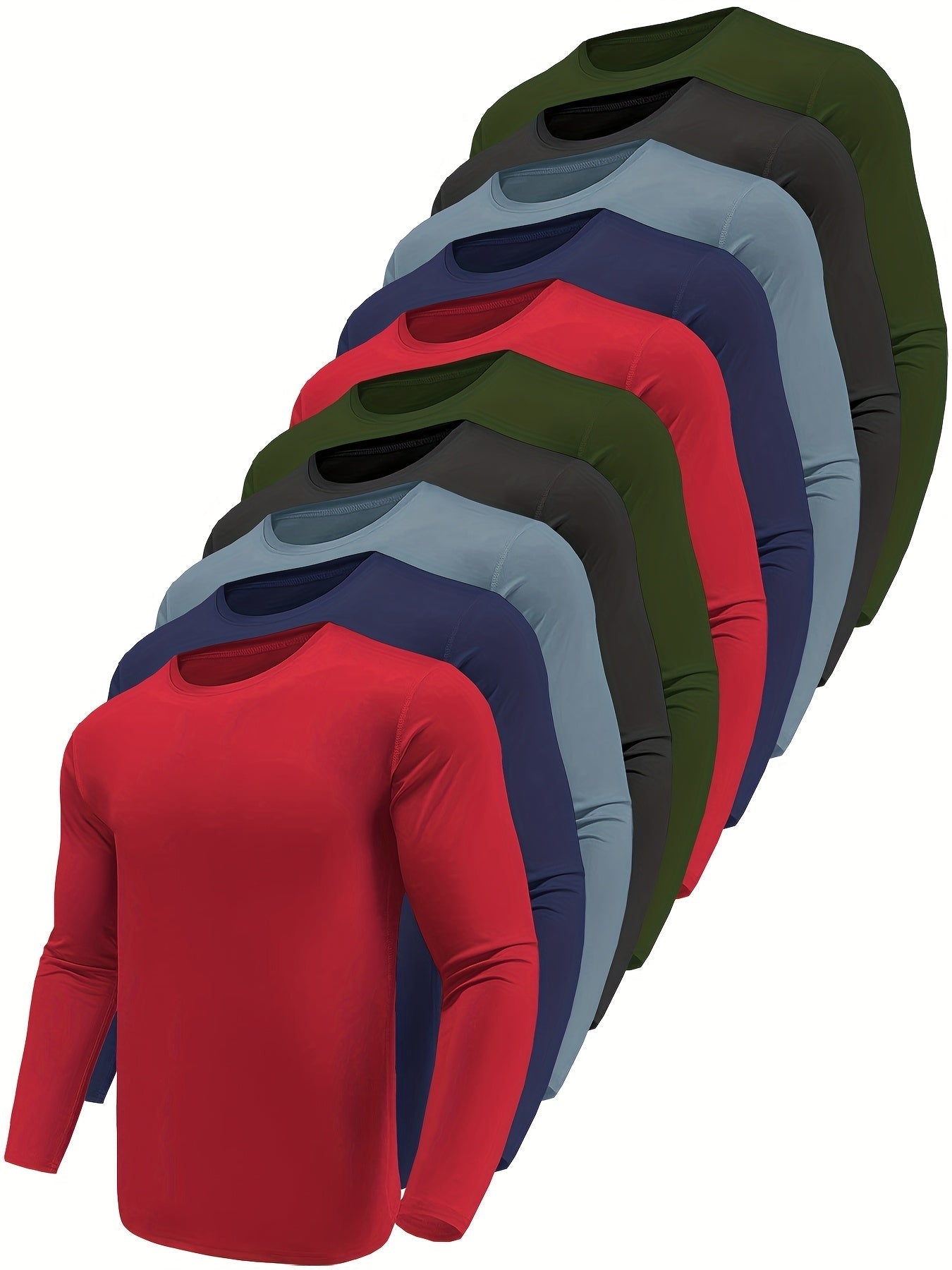 Men's Performance T-Shirt - Crew Neck Long Sleeve Streetwear Style