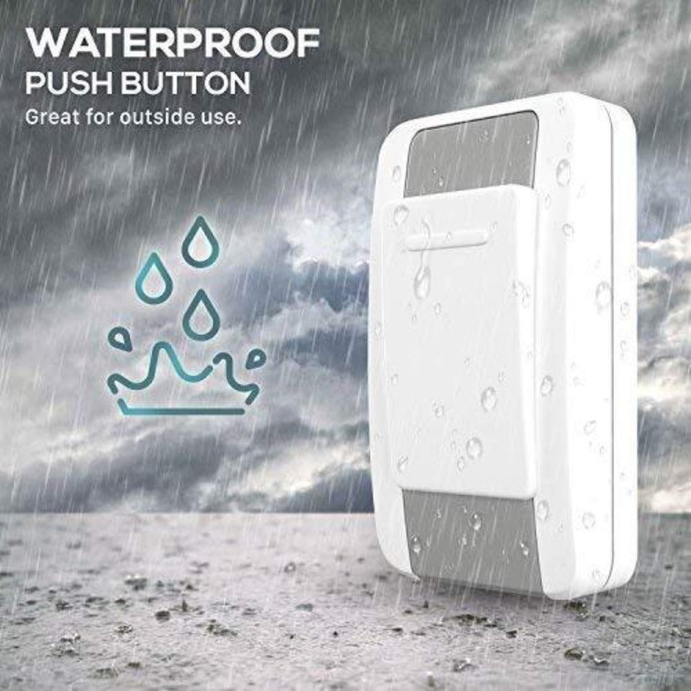 Wireless Doorbell Kit 36 Chimes 100M Range Waterproof – Adjustable Volume 25-110dB, Plug-In Receiver & Push Button Transmitter, No Wiring Easy Install for Home Office Store & Classroom