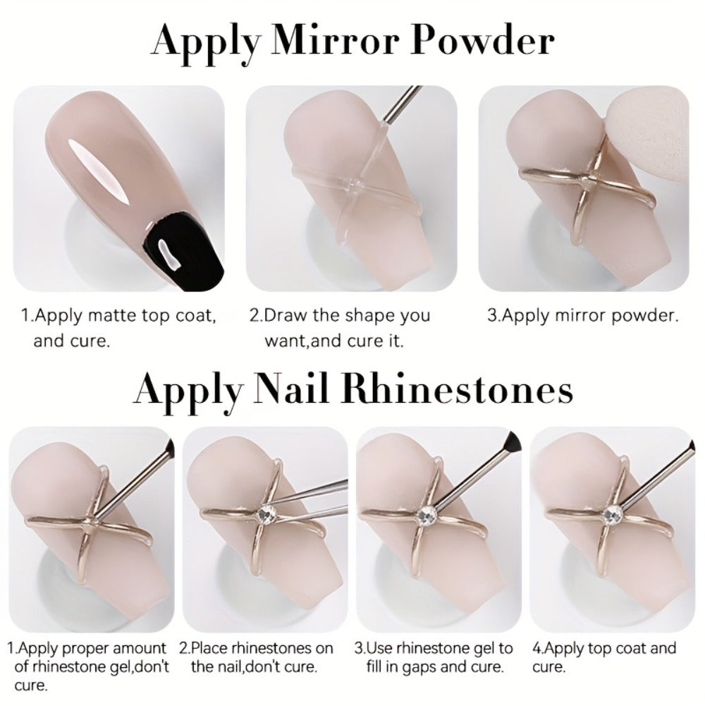 Nail Rhinestone Adhesive Gel 2pcs 0.34oz Clear Sticky Glue for 3D Nail Art Gems Charms Crystals Drill Jewelry - Long Lasting Precision Tip Nail Decoration Glue for Women DIY Home Salon