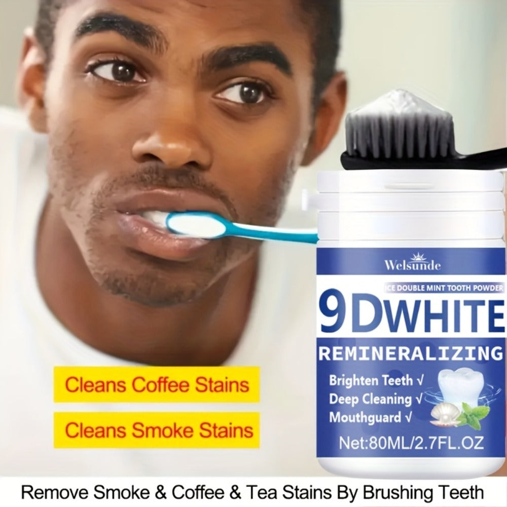 Hydroxyapatite Tooth Powder 3-Pack Remineralizing Whitening Deep Cleaning Mint Fresh Breath Enamel Repair Oral Care for Men Women 80ml Each Bottle
