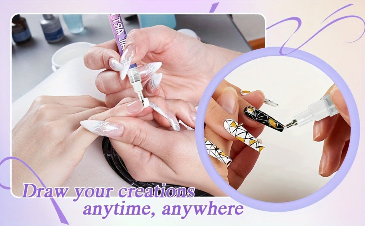 Acrylic Nail Doodle Pen Set 12 Colors - Quick-Dry Precision 3D Dot & Stitching Nail Art Pens, Long-Lasting Detail Drawing Tools for Home & Salon, Beginner & Professional Nail Art Gift