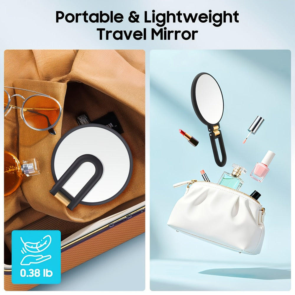 Magnifying Mirror 80X for Makeup & Skincare, Handheld 1X-80X Magnification Mirror with 360° Adjustable Handle, Portable Compact Travel Mirror for Women Makeup Grooming Beard Trimming, Beauty Gift