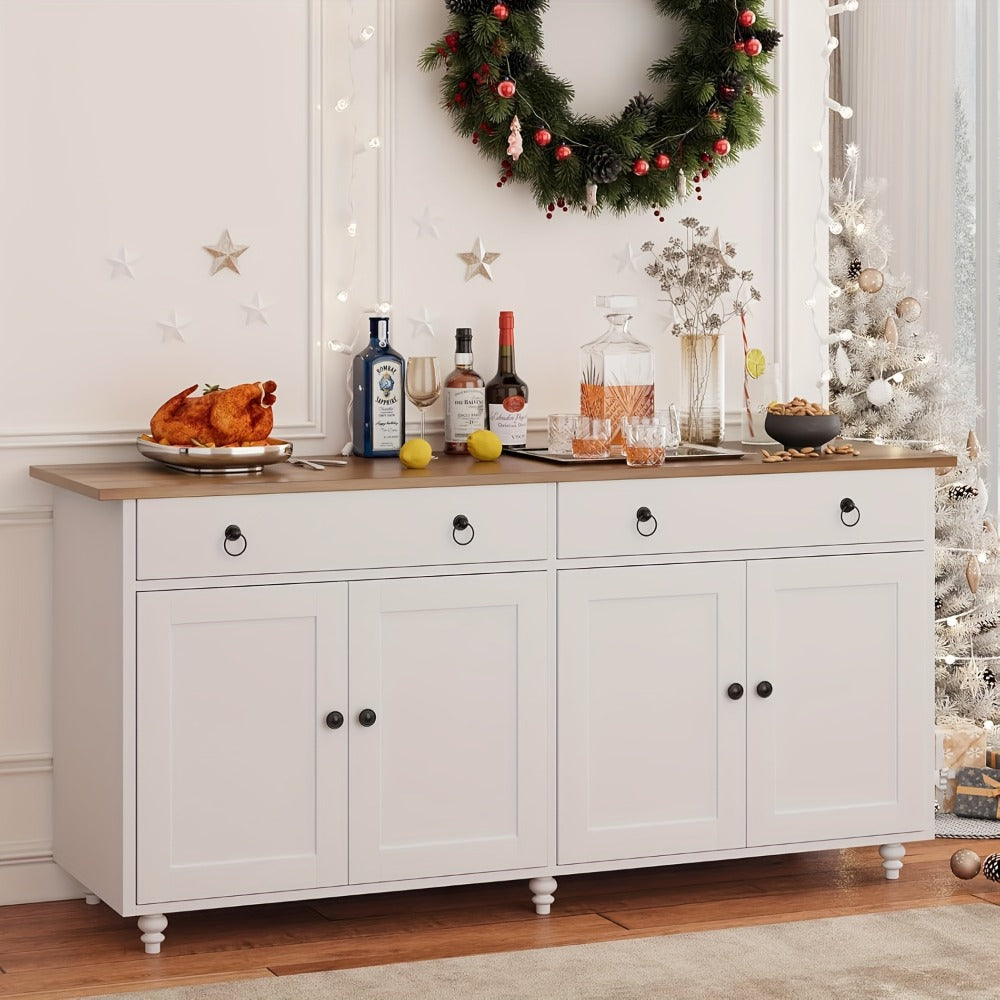55-Inch Buffet Cabinet with Adjustable Shelves for Organized Everyday Storage in Entryway detail image - detail view 17