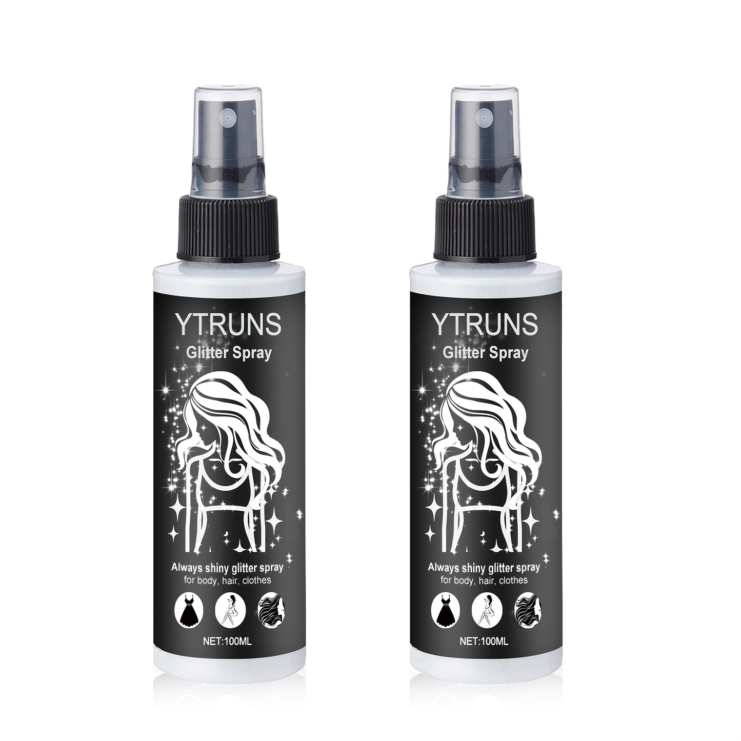 Glitter Spray for Hair & Body Quick Dry Shimmer Spray – High-Gloss Body Glitter for Face Lips Eyes Skin Festival Rave Party Photoshoot Everyday Glam Set 2pc & 3pc Options Women Teens