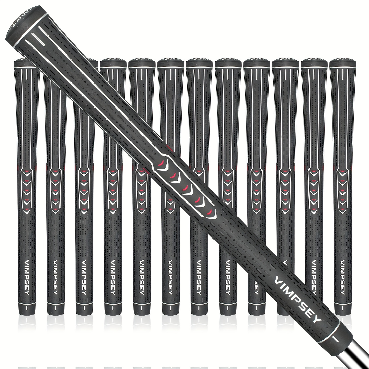 13-Piece Golf Grip Set Standard & Midsize - Rubber Non-Slip Golf Club Grips for Men Women, All Weather Control, Available in White Blue Red Silver | Replacement Golf Grips for Irons Drivers Putters