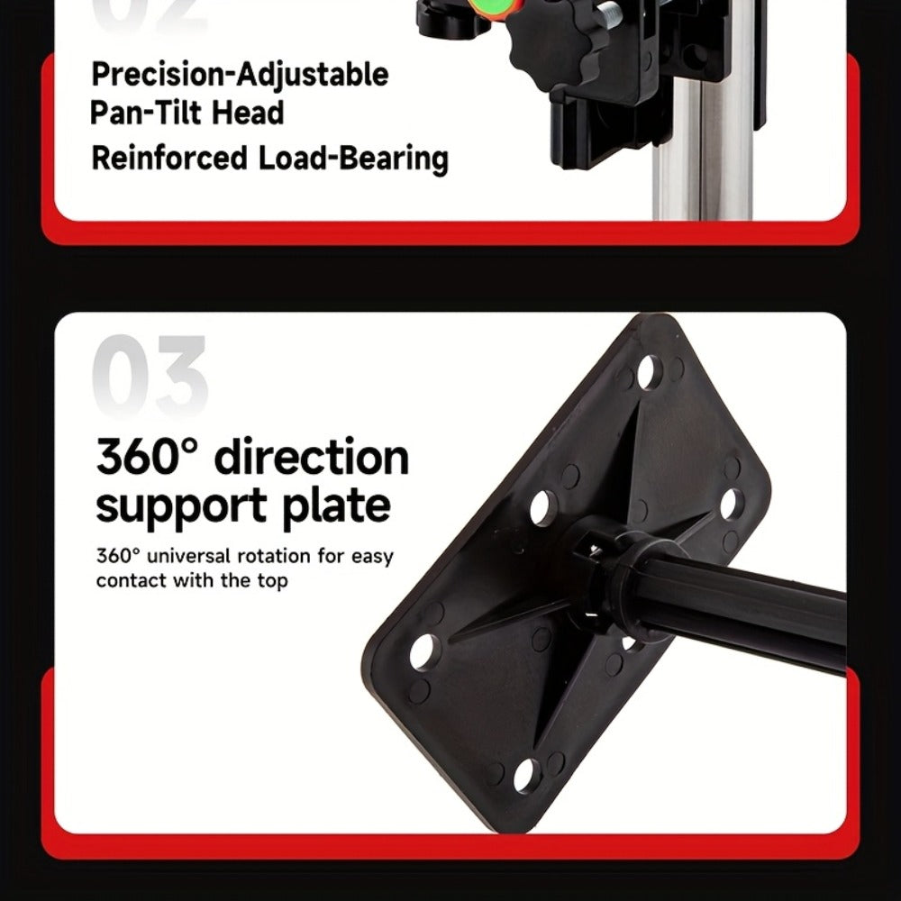 Telescoping Laser Level Pole 15.4ft / 4.7m – Adjustable Extension Rod with 1/4"-20 & 5/8"-11 Thread Mount for Rotary and Line Lasers, Professional Surveying & Construction Staff