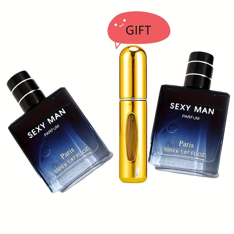 Men's Cologne Spray Long Lasting Woody Oriental Fragrance Warm Oud Sandalwood Scent for Dating Daily Wear Gift for Him Set of 2 (7054A / 7054B)