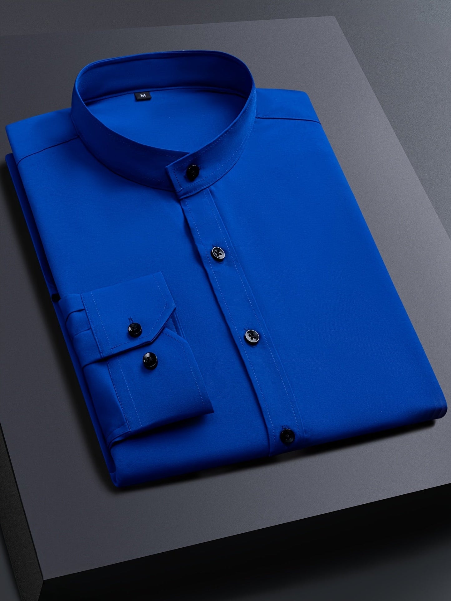 Men's Solid Long Sleeve Henley Shirt - Stretch