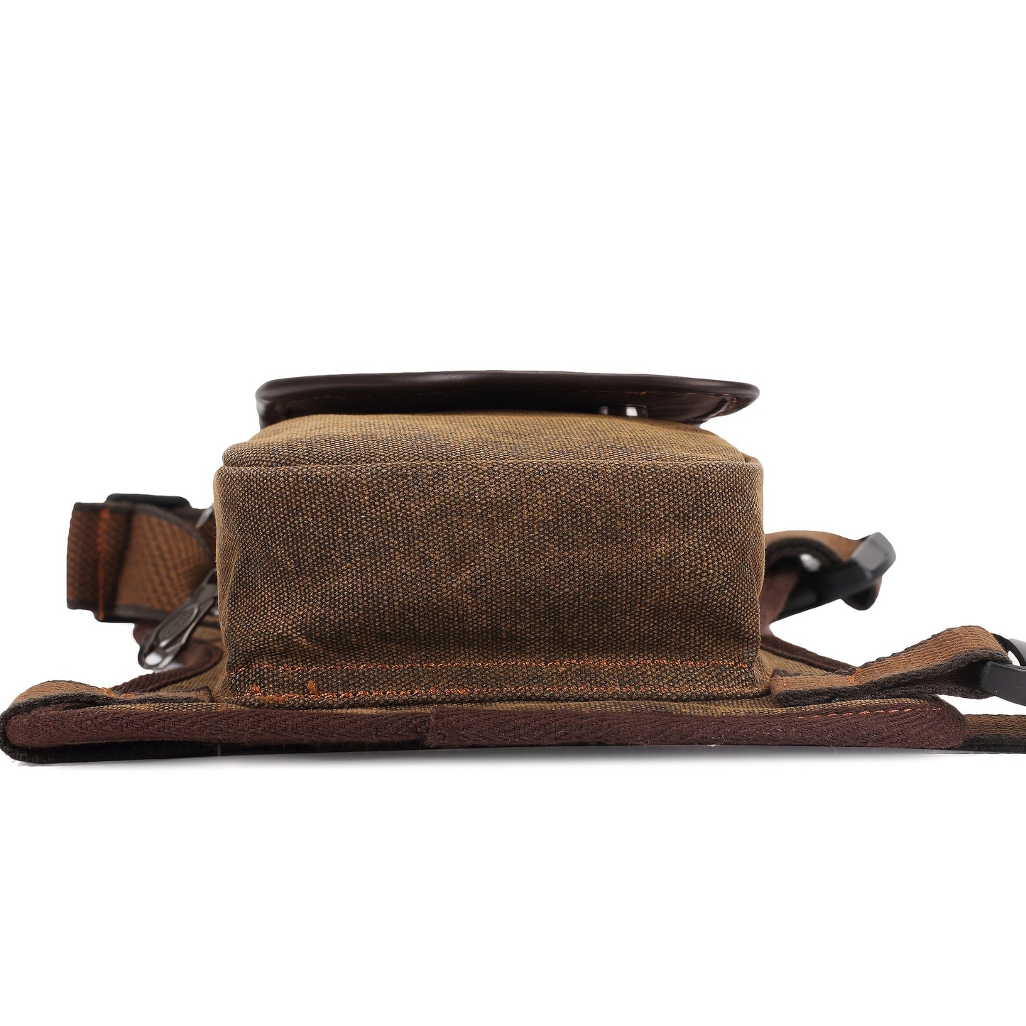 Vintage Canvas Sling Bag for Men Multifunctional Crossbody Chest Bag Waist Bag Shoulder Bag Leg Bag Hiking Outdoor Sports Travel Bag Adjustable Strap Dark Brown
