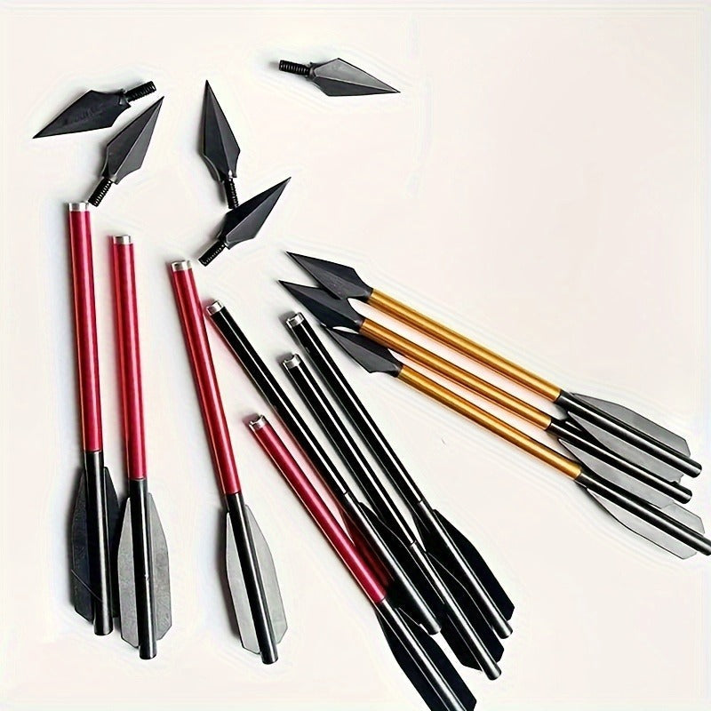 Broadhead Mini Crossbow Bolts 6pcs | 6.7 Inch Aluminum Alloy Archery Arrows with Sharp Tips for 50-80 Lbs Mini Crossbow – Multiple Colors for Adult Shooting, Hunting & Target Practice