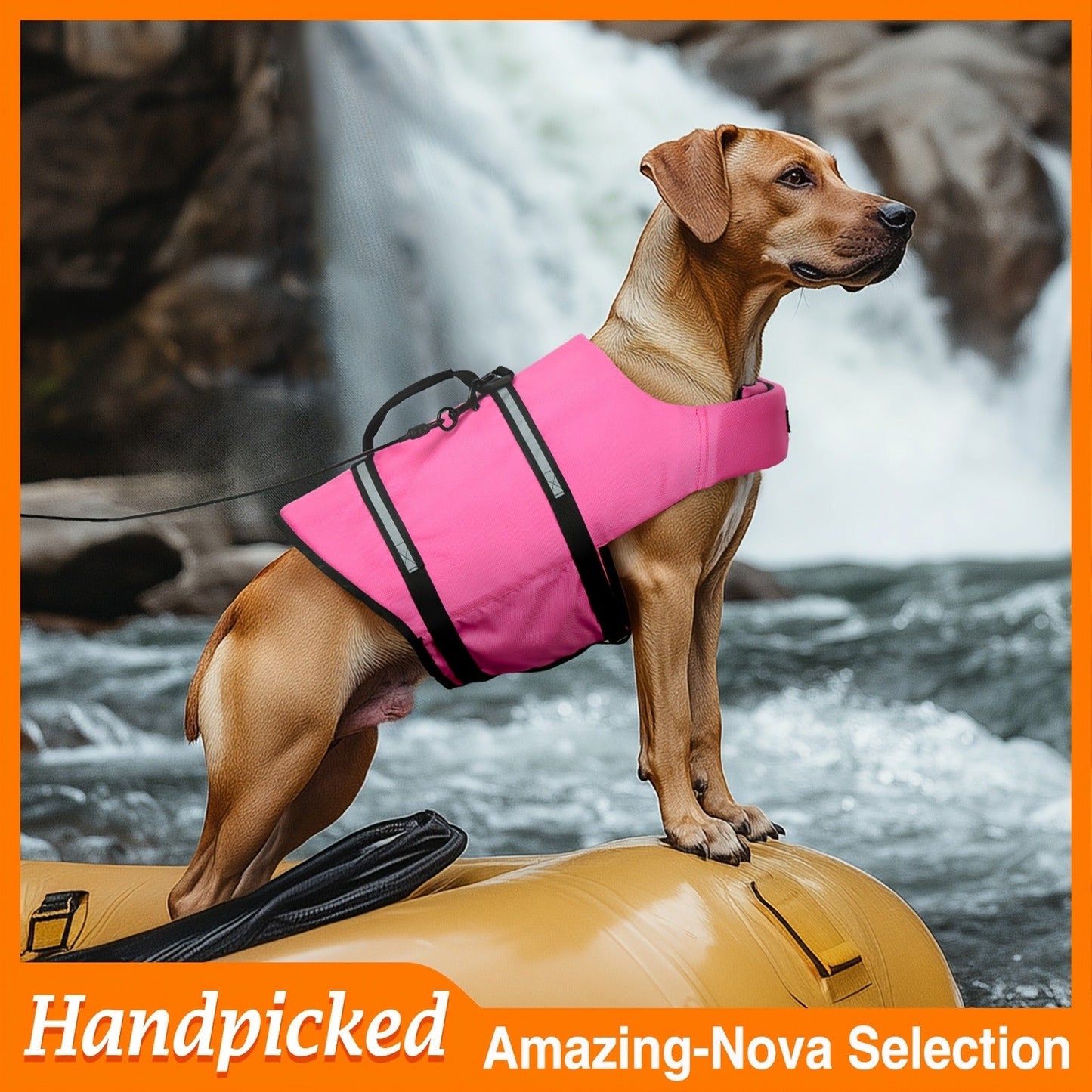 Dog Life Jacket Ripstop Swim Vest with Handle – Buoyancy Flotation Dog Life Vest for Swimming, Boating & Water Safety, Sizes XS to XL, 6 Bright Colors for Small Medium Large Dogs