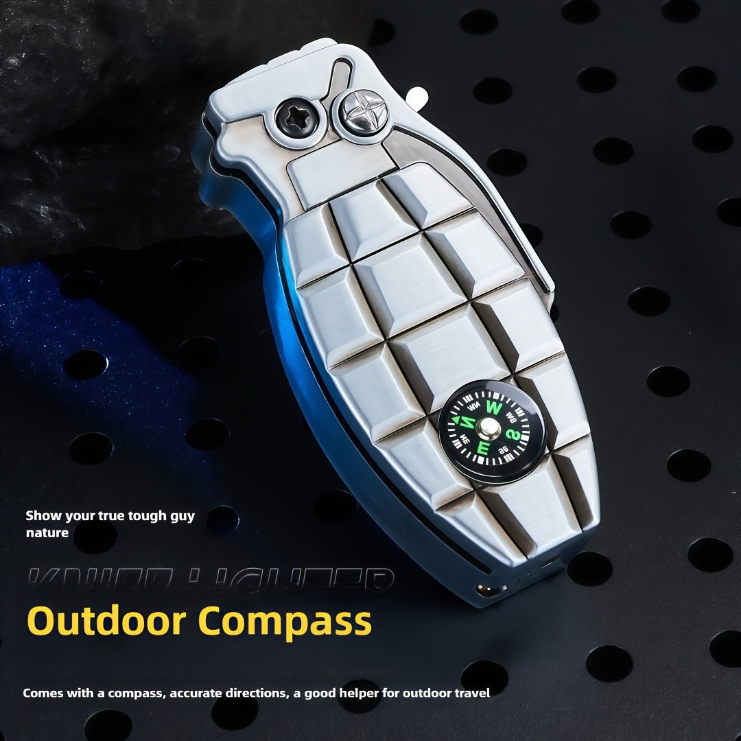 Windproof Torch Lighter Refillable Butane Jet Flame Lighter with Compass Camouflage Metal Lighter for Camping BBQ Baking Outdoor Survival Windproof Blue Flame Butane Lighter Gift for Men
