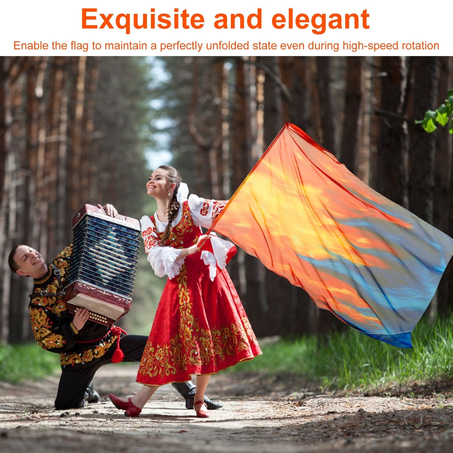 Praise Dance Flags with Scalable Rods – Rectangle Worship Set