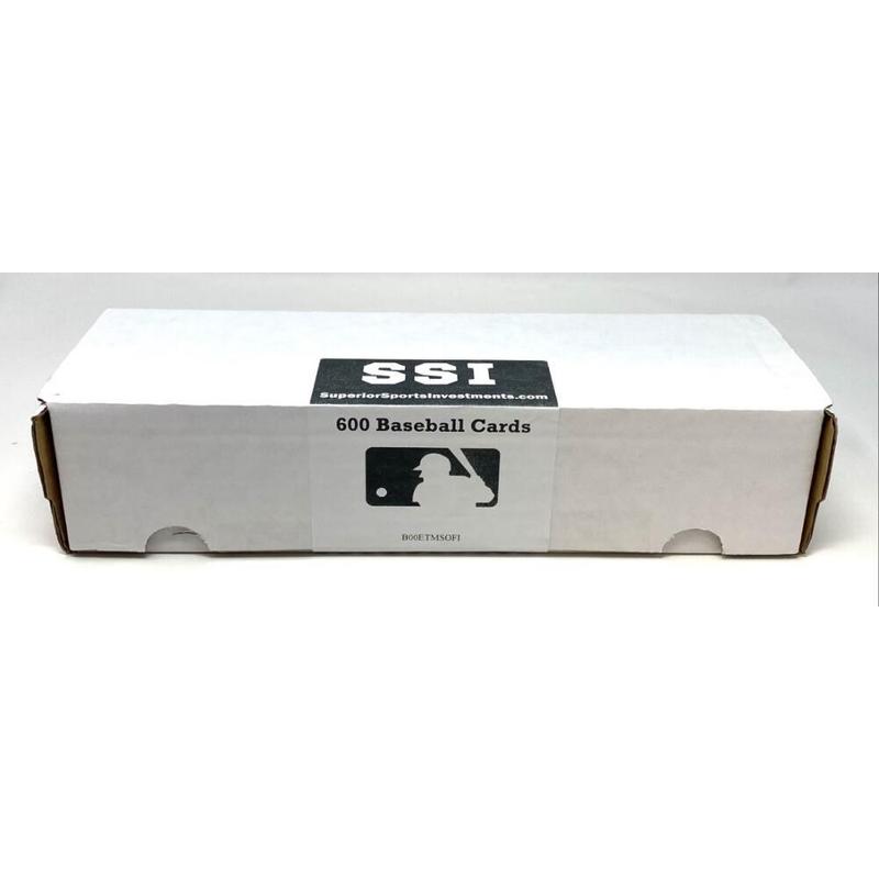 MLB Baseball Cards 600 Pack Lot with Unopened Pack Includes Ruth Ryan Griffey Thomas Bonds Vintage 80s 90s Baseball Card Collection Gift Box for Collectors Kids Sports Fans