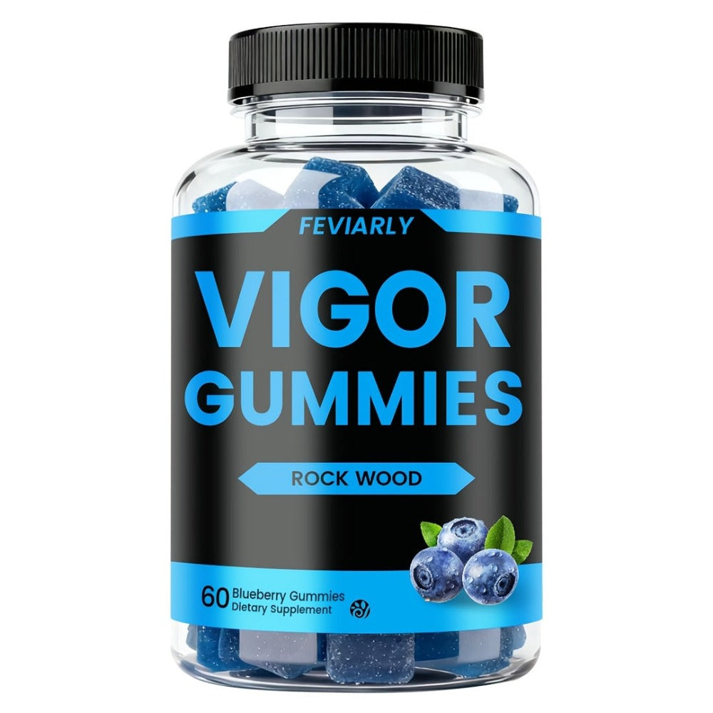 Men's Vitality Booster Gummies – Shilajit, Maca & Longjack Formula – Daily Energy, Mood & Performance Support for Men – Fast-Acting Blueberry Flavor Multivitamin Gummies for Men & Women