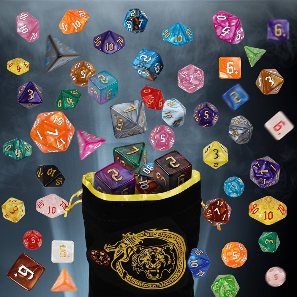 DND Dice Set 182pcs 26 Colors – Complete Polyhedral Dice with Flannel Bag D20 D12 D10 D8 D6 D4 for Dungeons and Dragons RPG MTG Tabletop Games Gift for Gamers