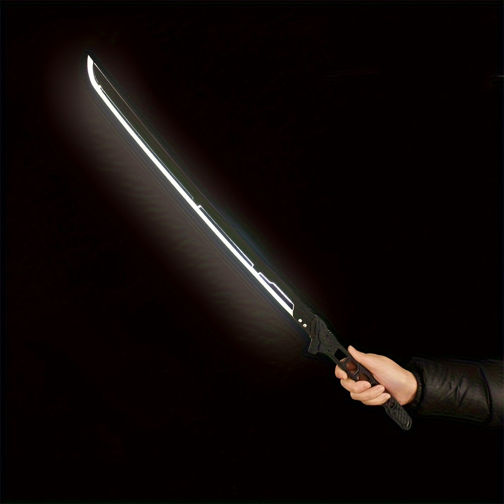 LED Samurai Sword Cyberpunk Glowing Katana 80cm – Acrylic Light-Up Blade for Halloween Costume Party Cosplay Sci-Fi Anime Props, Rechargeable Cool Gift for Teens & Adults, 5 Colors