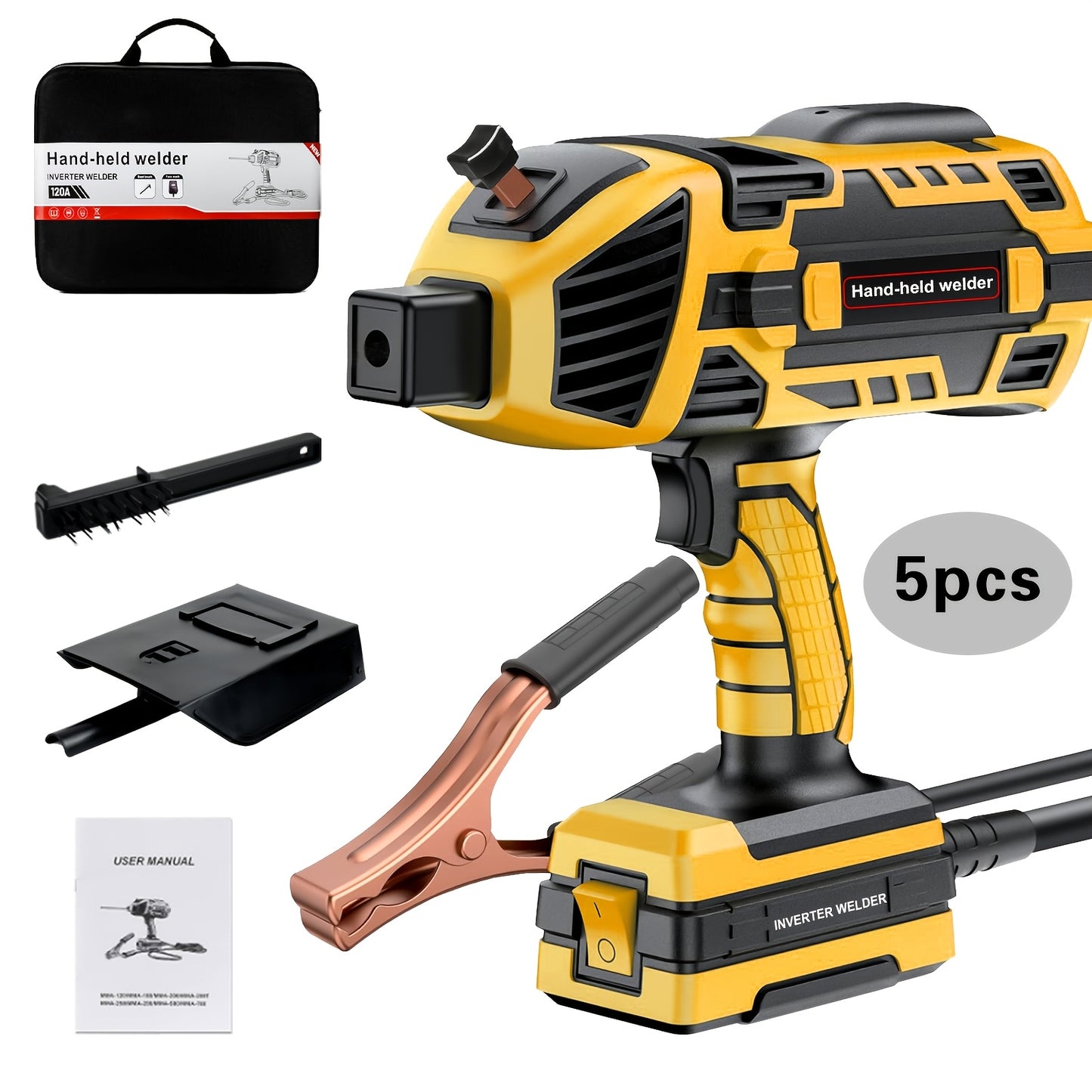 Portable ARC Welder 110V IGBT Inverter – 6-Level Adjustable Current 20-120A, Handheld MMA Stick Welder with Auto Protection, Remote Control & Full Accessories