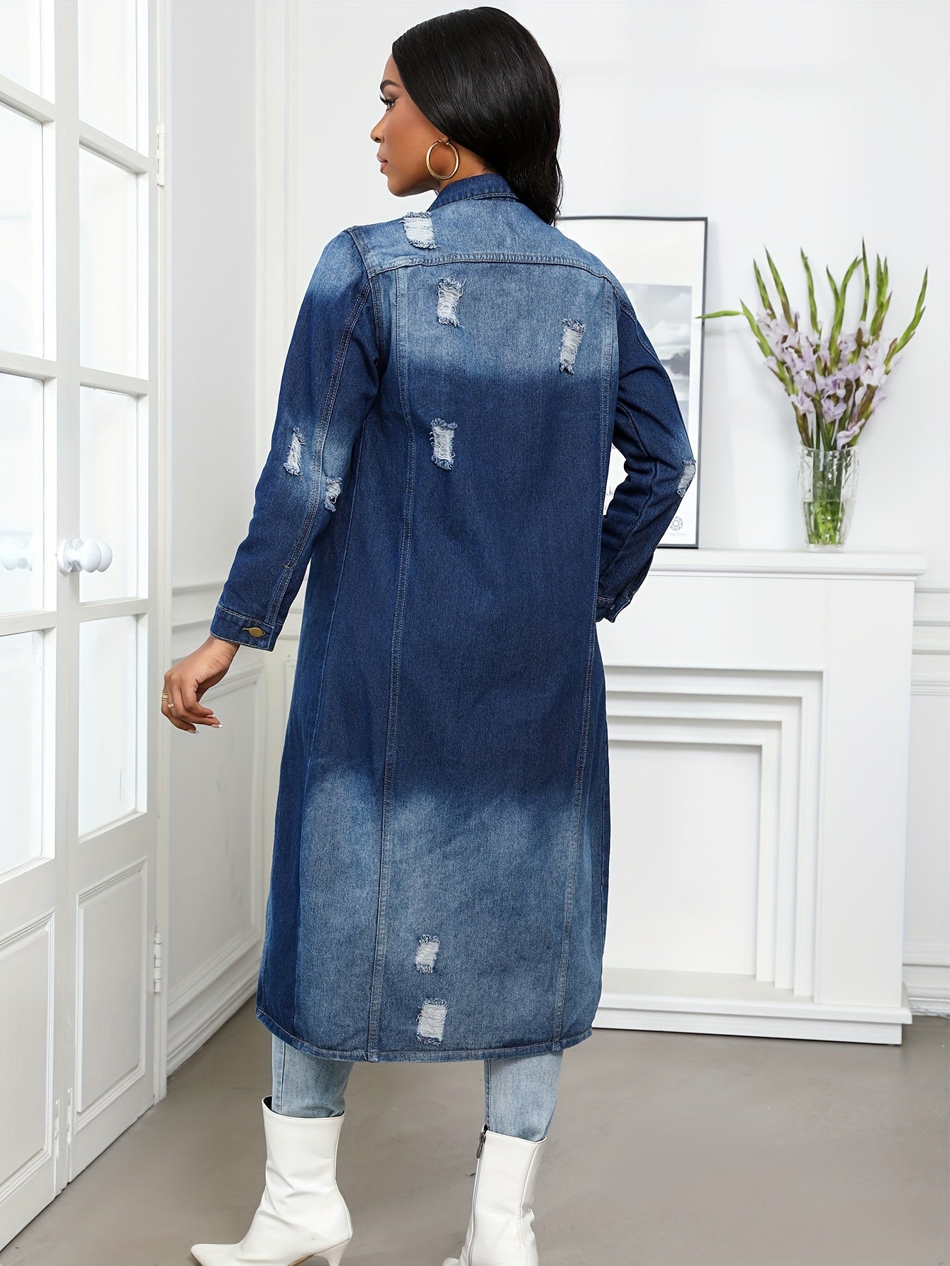 Women's Versatile Denim Pullover Coat