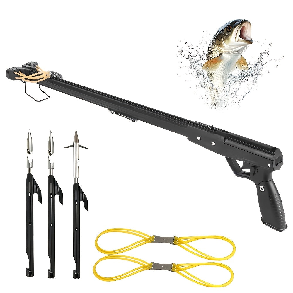 Fishing Slingshot Aluminum Alloy with Fishing Reel & Darts – Long Range Powerful Catapult, Non-Slip Grip, Thickened Power Band for Saltwater & Freshwater Fishing, Suitable for Beginners & Professional Anglers