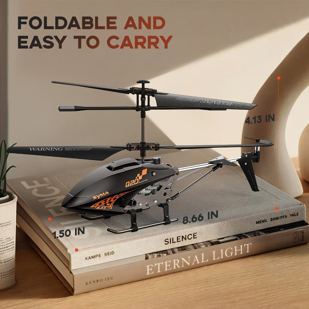 SYMA Q20 RC Helicopter for Kids 3.5CH – Altitude Hold One-Key Takeoff Indoor Drone, Alloy Body Gyro-Stabilized Remote Control Helicopter for Beginners Boys & Girls Ages 8 9 10 11 12, Birthday Christmas Gift (Black)