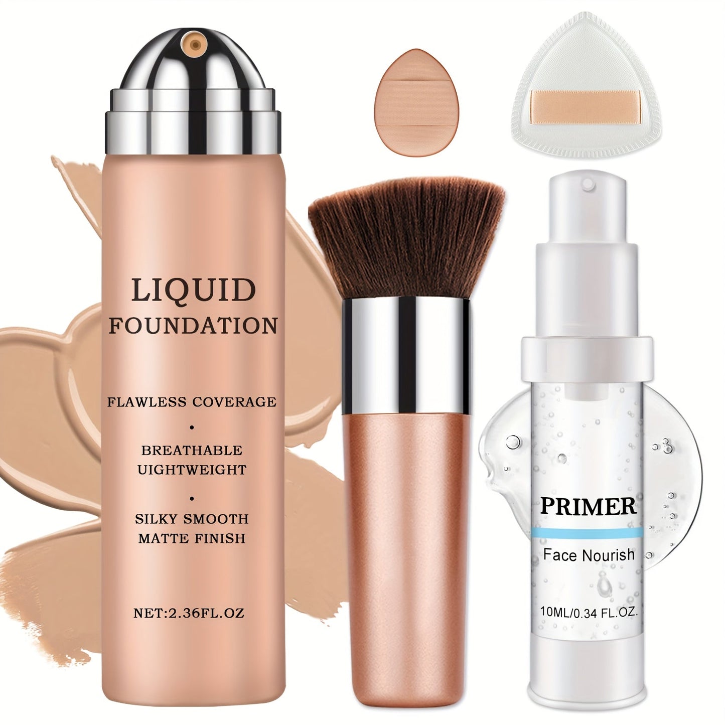 Full Coverage Liquid Foundation Makeup Long Lasting Matte Finish Buildable Formula for Mature Dry Skin Natural Beige Nude Shades Women Face Cosmetics Daily Office Gift