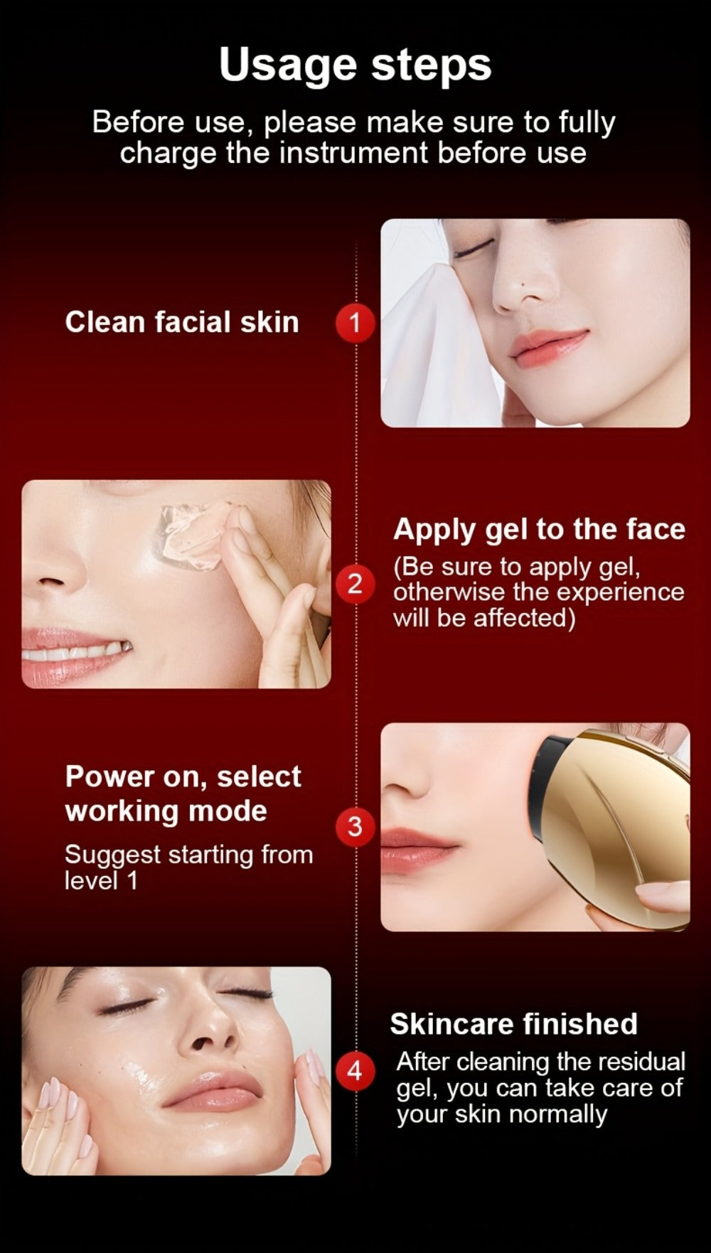 EMS Face Massager – 3-in-1 LED Light Therapy, Warm Heat & EMS Skin Tightening, USB Rechargeable Portable Facial Beauty Device for Anti-Aging, Collagen Boost & Glowing Skin, Home Spa Gift for Women