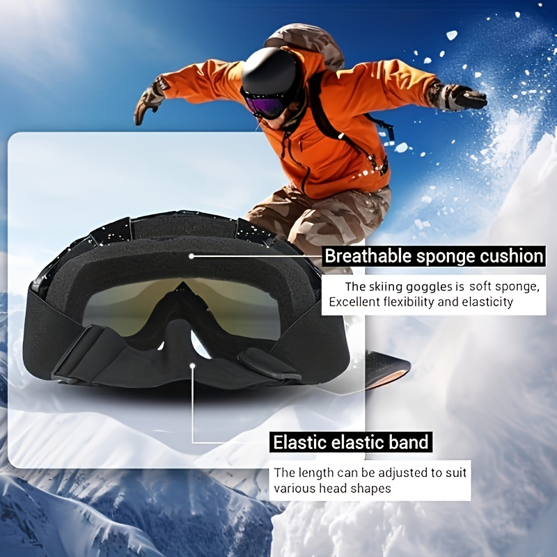 Ski Goggles 2-Pack Unisex UV400 Anti-Fog TPU Frame Adjustable Elastic Strap Snow Goggles for Skiing Snowboarding Ice Hockey Alpine Skiing – Fits All Face Shapes