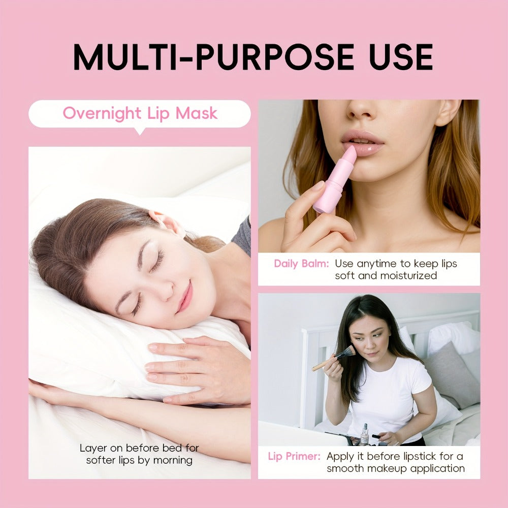 Sakura Lip Balm Set 5 Pack LAIKOU - Prunus Flower Extract Moisturizing Hydrating Lip Care, Day Night Chapped Lips Treatment Travel Size 3.5g Each for Women & Men