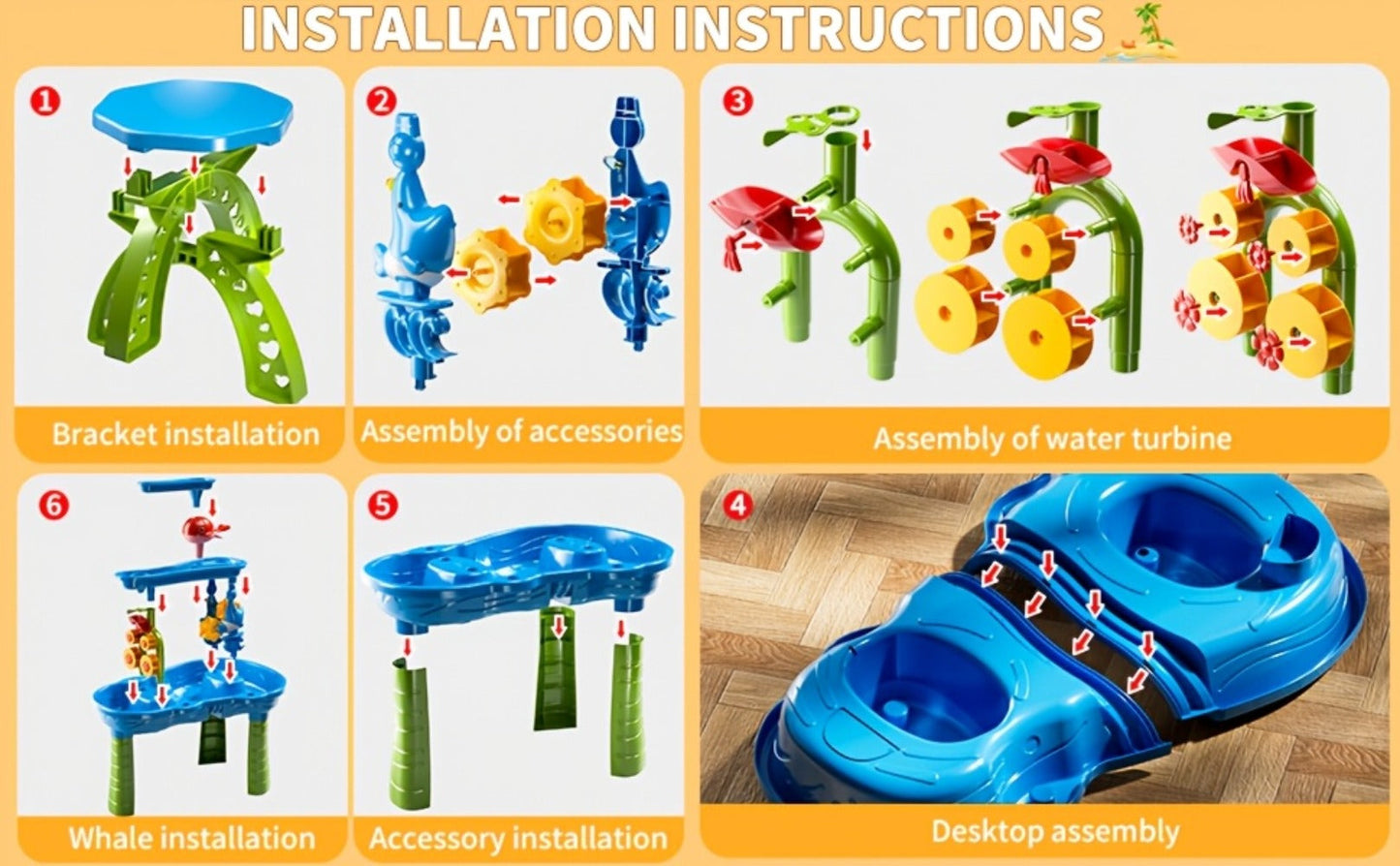 Sand and Water Table for Toddlers 3-Tier – Outdoor Sensory Play Set with Shovel Scoop & Strainer, BPA-Free Backyard Beach Summer Activity Toy for Boys & Girls Ages 2 3 4 5 6 (Blue)