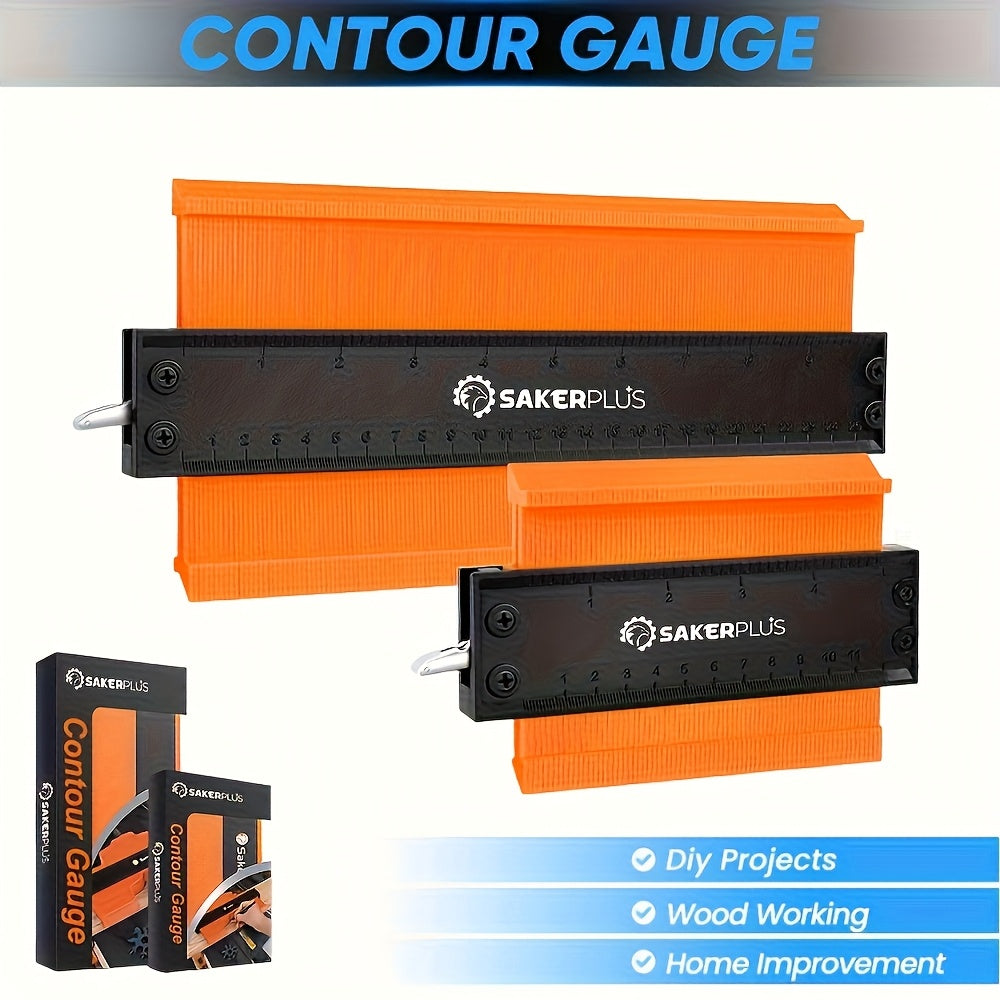Contour Gauge Profile Tool with Lock – 6 Inch & 11 Inch Shape Duplicator for Flooring, Tile, Woodworking, Carpet Cutting & Irregular Shape Tracing