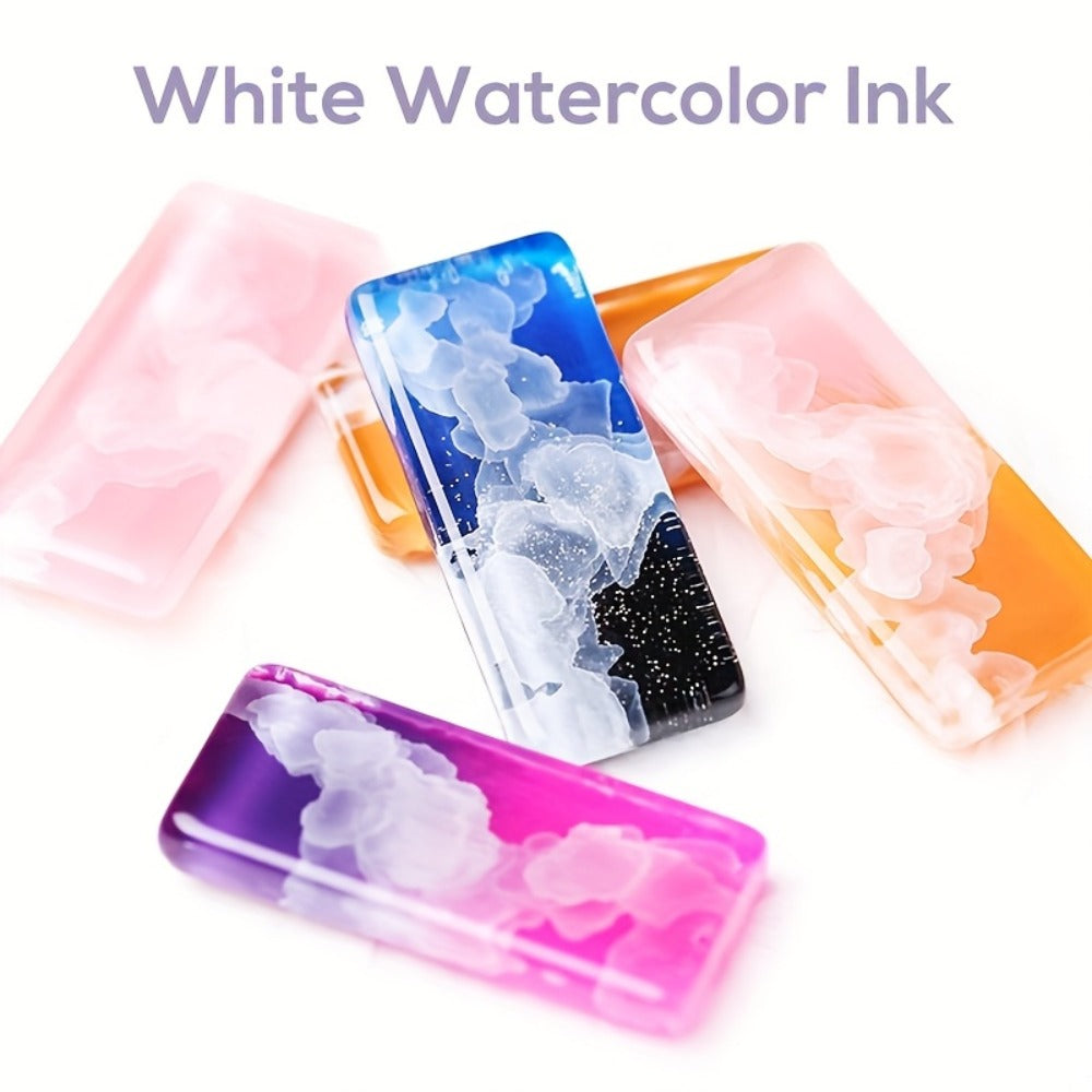 Blooming Gel Nail Polish White Watercolor Gradient Flower Effect — Semi-Permanent Soak-Off LED UV Nail Art Ink, Floral Marble Manicure Tool for Women Home Salon, Bridal Wedding Nails Gift