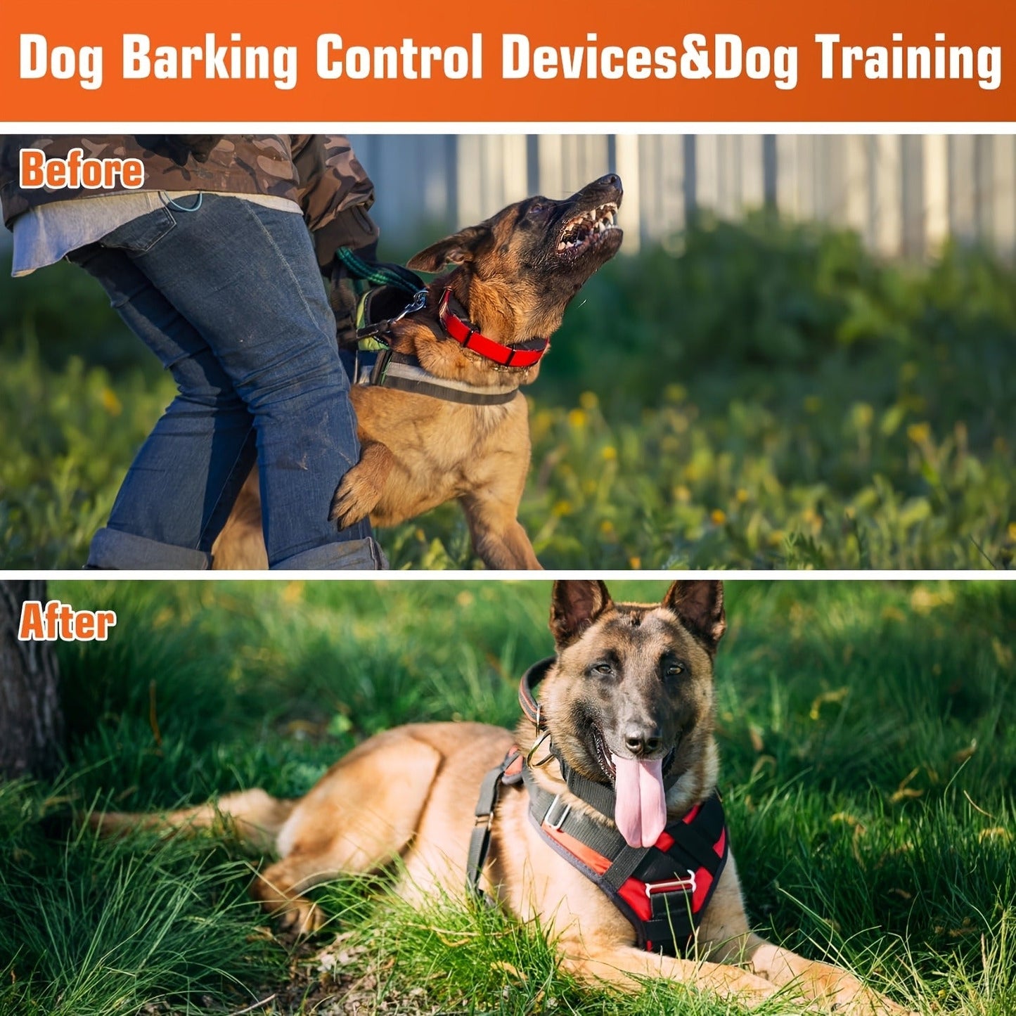 Ultrasonic Anti-Barking Device – Automatic Dog Bark Deterrent with 3 Frequency Modes & 50ft Range | Rechargeable 1500mAh, Hands-Free & Humane | Indoor & Outdoor Bark Control for All Dog Sizes | Dark Gray