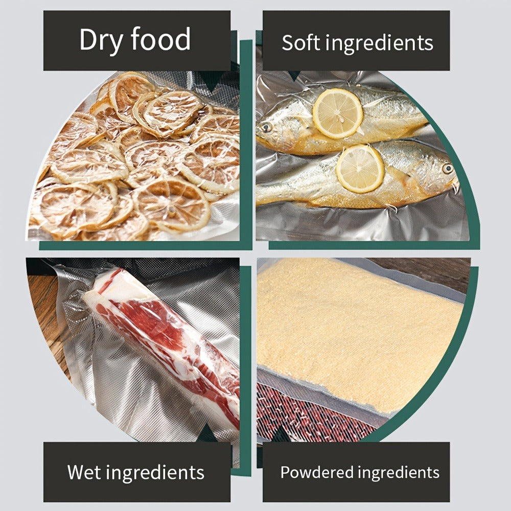 Vacuum Sealer Machine 65KPA with 40 Bags, Wet & Dry Mode, 6-in-1 Food Preservation Sealing System for Home & Kitchen