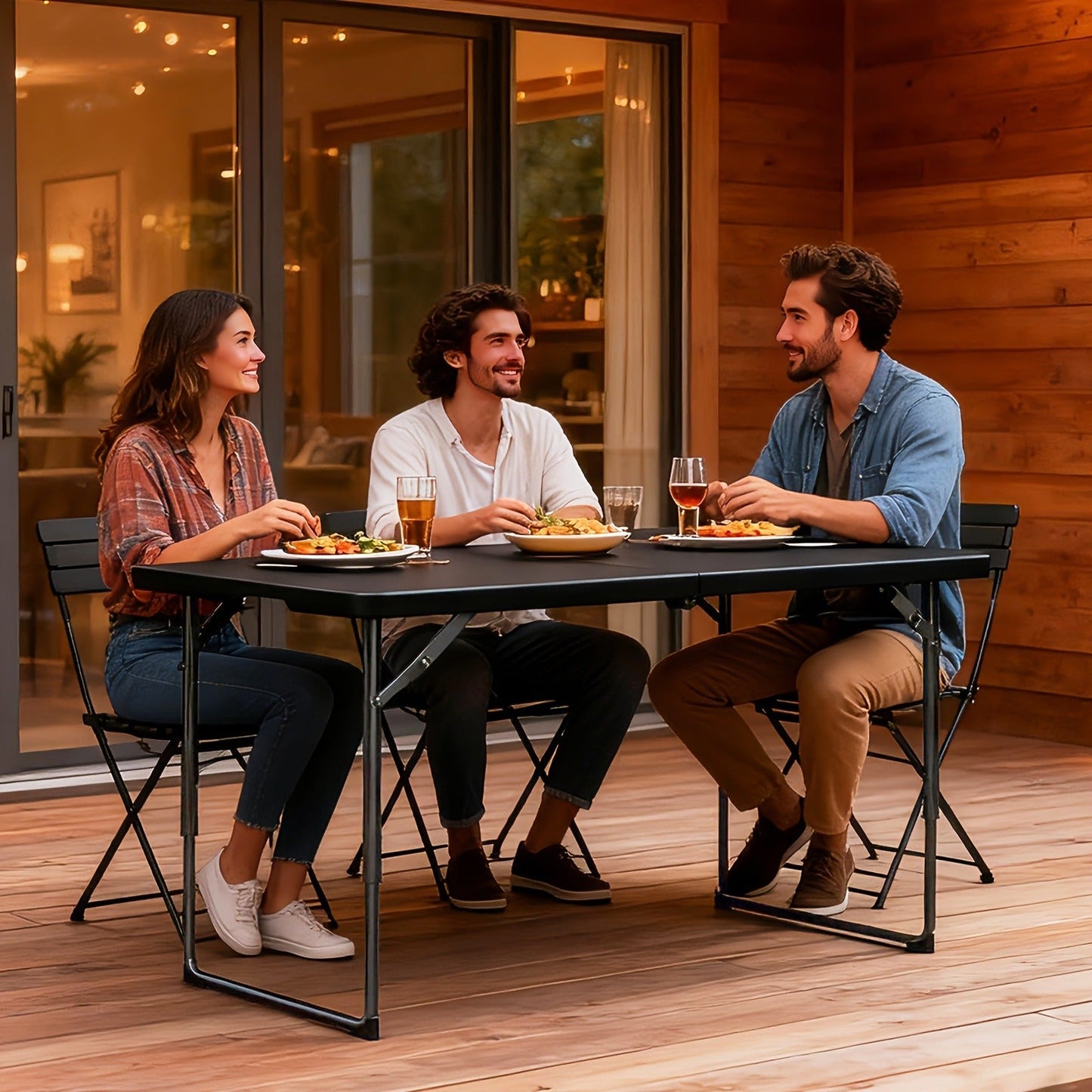 Foldable Outdoor Dining and Utility Table 4ft 6ft Multi-Purpose Folding Desk for Camping Backyard Weddings Living Room Card Games Study Home Office