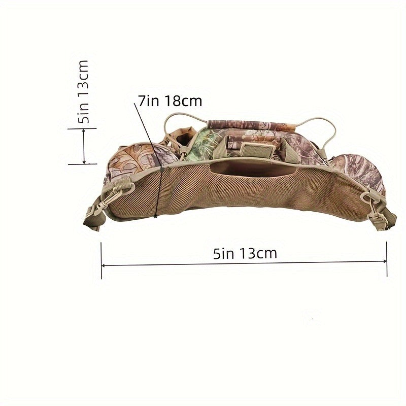 Hunting Fanny Pack for Men with 9 Pockets – Camouflage Waist Bag with Rifle & Bow Holder, Adjustable Strap & Buckle Closure for Hunters & Outdoor Tactical Use