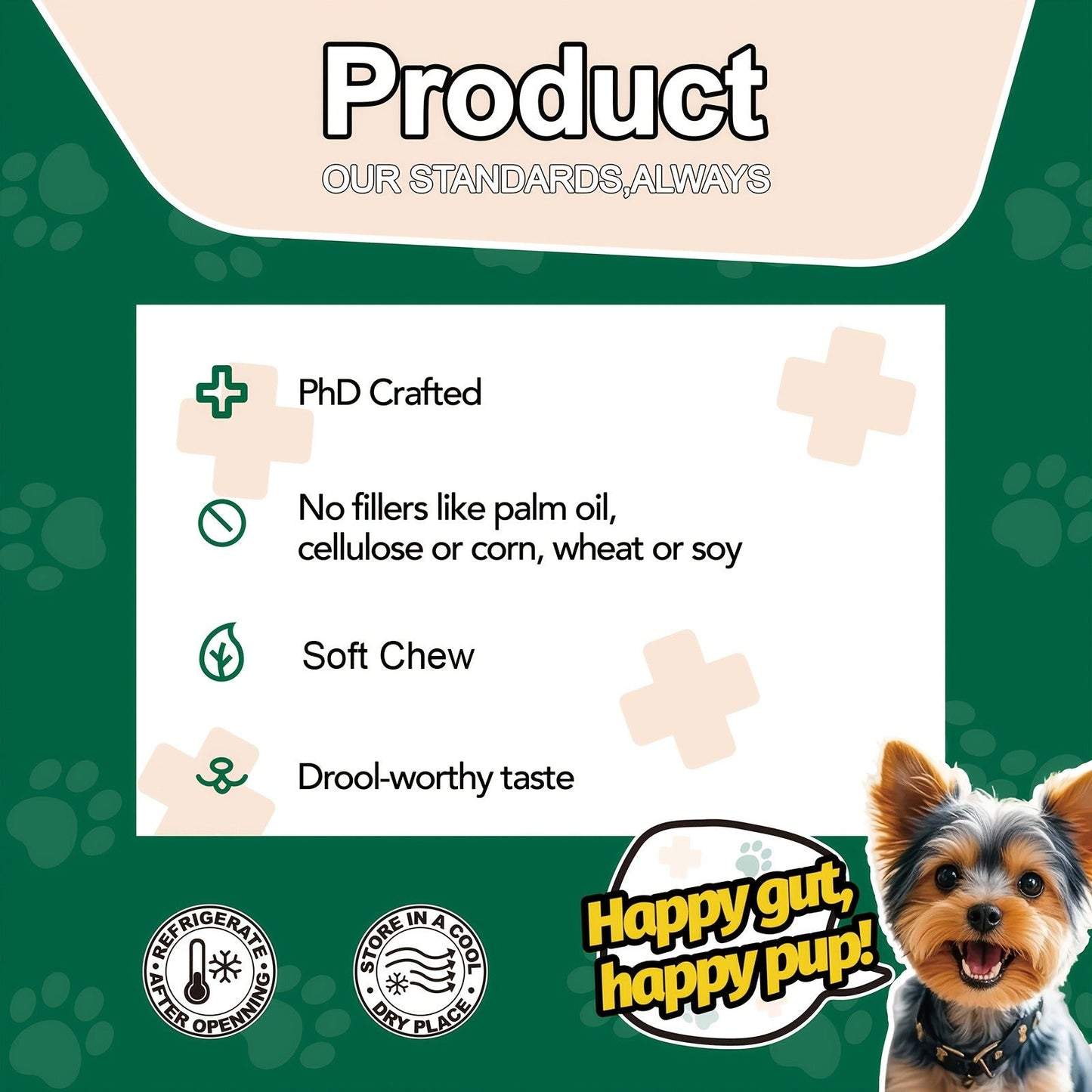 Dog Probiotic Chews for Digestive Health - Chicken Flavor Soft Chews with Probiotics for All Breeds, Supports Gut Health, Bloating & Diarrhea Relief, 90 Count per Bottle